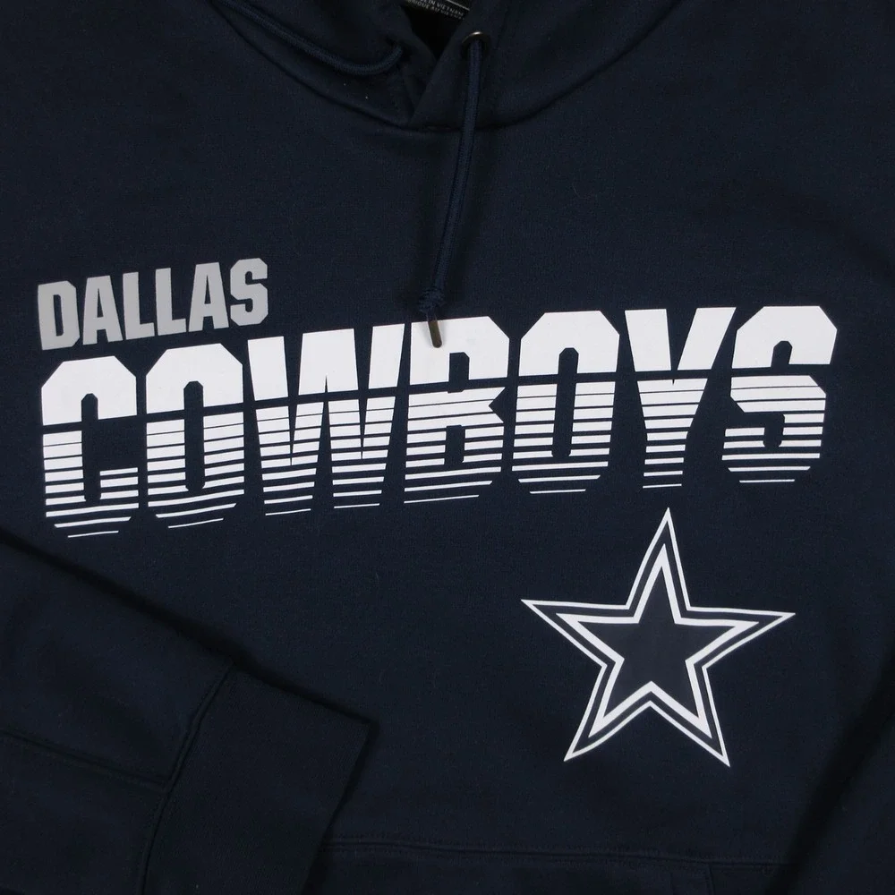 Dallas Cowboys Sweater Mens Medium Blue Hoodie Sweatshirt NFL 100 On Field Nike